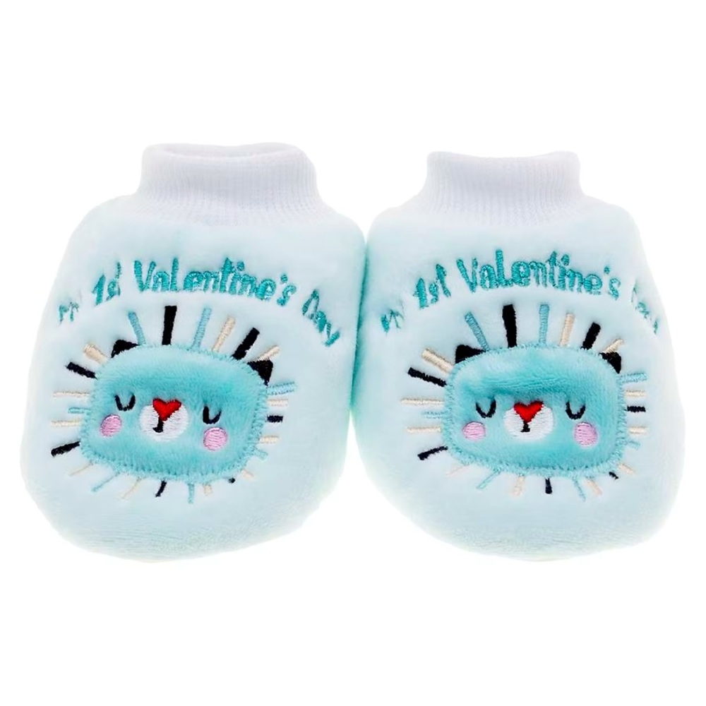 Baby Boy My First Valentine’s Day Blue Lion Booties One Size